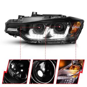 Anzo USA - 121504 | Anzo USA Projector Headlights w/ U-Bar Black (2012-2015 3 Series F30) - Image 2