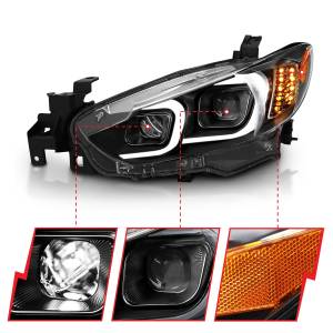 Anzo USA - 121516 | Anzo USA Projector Headlights Plank Style Black (2014-2015 6) - Image 2