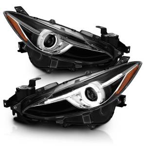 121522 | Anzo USA Projector Headlights w/ Halo Black (2014-2017 3)