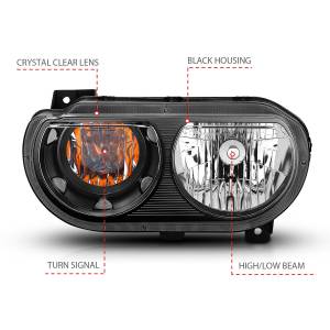 Anzo USA - 121526 | Anzo USA Crystal Headlights Black (2008-2014 Challenger) - Image 4