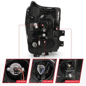 Anzo USA - 111406 | Anzo USA Projector Headlights Plank Style w/Switchback Black (2011-2016 F-250) - Image 4