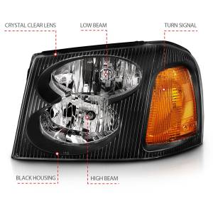 Anzo USA - 111429 | Anzo USA Crystal Headlight  Black Amber (2002-2009 Envoy) - Image 4