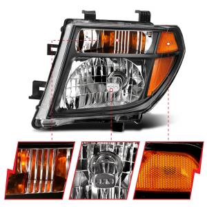 Anzo USA - 111434 | Anzo USA Crystal Headlight  Black Amber (2005-2008 Frontier | 2005-2007 Pathfinder) - Image 2