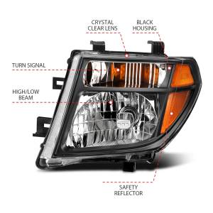 Anzo USA - 111434 | Anzo USA Crystal Headlight  Black Amber (2005-2008 Frontier | 2005-2007 Pathfinder) - Image 3