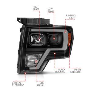 Anzo USA - 111443 | Anzo USA Projector Plank Style Black (2009-2014 F150 Pickup ) - Image 3