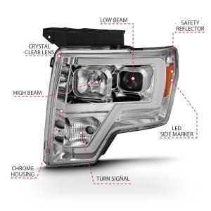 Anzo USA - 111444 | Anzo USA Projector Headlight Plank Style Chrome(2009-2014 F150 Pickup) - Image 3