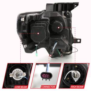 Anzo USA - 111445 | Anzo USA Projector Headlight W/light Bar G4 Black (2009-2014 F150 Pickup) - Image 3