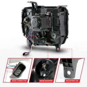 Anzo USA - 111450 | Anzo USA Projector Plank Style Headlight Black (2014-2015 Sierra 1500 | 2015-2019 Sierra 2500 HD, 3500 HD) - Image 4