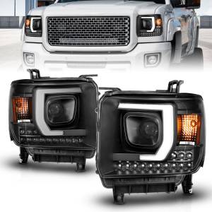 Anzo USA - 111450 | Anzo USA Projector Plank Style Headlight Black (2014-2015 Sierra 1500 | 2015-2019 Sierra 2500 HD, 3500 HD) - Image 6