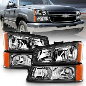 Anzo USA - 111452 | Anzo USA Crystal Headlight w/ Signal Light Black 4 Pcs (2003-2006 Silverado 1500, 2500, 3500) - Image 5