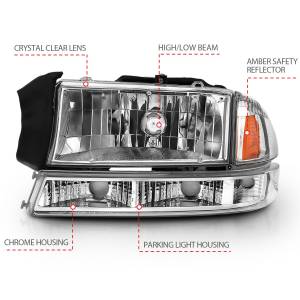 Anzo USA - 111455 | Anzo USA Crystal Headlight Set Chrome (1997-2004 Dakota | 1998-2003 Durango) - Image 3