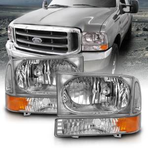 Anzo USA - 111458 | Anzo USA Crystal Headlight w/ Corner Light Chrome (2000-2004 Excursion | 1999-2004 F250, F350 Super Duty) - Image 5