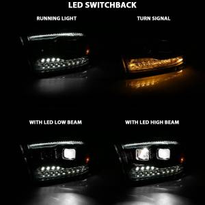 Anzo USA - 111464 | Anzo USA Led Projector Plank Style w/ Switchback Headlights Black (2009-2018 Ram 1500 | 2010-2018 Ram 2500, 3500) - Image 6