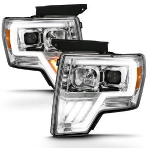 111470 | Anzo USA Projector Headlight w/ Light Bar G4 Switchback Chrome (2009-2014 F150 Pickup)