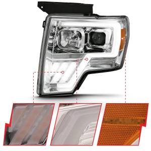 Anzo USA - 111470 | Anzo USA Projector Headlight w/ Light Bar G4 Switchback Chrome (2009-2014 F150 Pickup) - Image 2