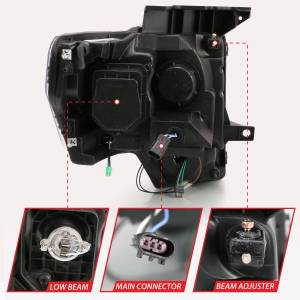 Anzo USA - 111470 | Anzo USA Projector Headlight w/ Light Bar G4 Switchback Chrome (2009-2014 F150 Pickup) - Image 4