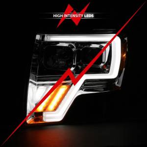 Anzo USA - 111470 | Anzo USA Projector Headlight w/ Light Bar G4 Switchback Chrome (2009-2014 F150 Pickup) - Image 5