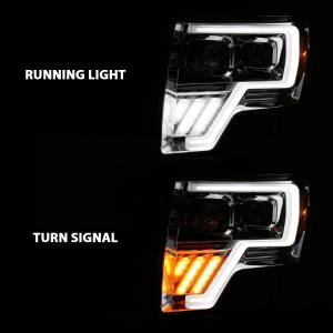 Anzo USA - 111470 | Anzo USA Projector Headlight w/ Light Bar G4 Switchback Chrome (2009-2014 F150 Pickup) - Image 6