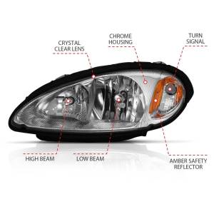 Anzo USA - 111472 | Anzo USA Crystal Headlight Chrome (2001-2005 Pt Cruiser) - Image 4