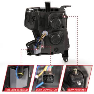 Anzo USA - 111478 | Anzo USA Led Headlight Plank Style Black w/ Sequential Signal (2015-2020 Suburban, Tahoe) - Image 3