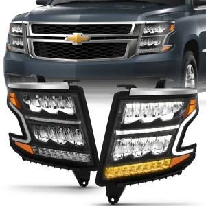 Anzo USA - 111478 | Anzo USA Led Headlight Plank Style Black w/ Sequential Signal (2015-2020 Suburban, Tahoe) - Image 8