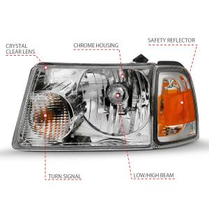 Anzo USA - 111484 | Anzo USA Crystal Headlight Chrome w/ corner Lights (2001-2011 Ranger) - Image 4