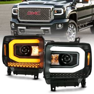 Anzo USA - 111487 | Anzo USA Projector Headlight Plank Style Black w/ Switchback 2014-2015 Sierra 1500 | 2015-2019 Sierra 2500 HD, 3500 HD) - Image 7