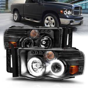 Anzo USA - 111490 | Anzo USA Projector Headlights w/ Halo Black Clear (2002-2005 Ram 1500 | 2003-2005 Ram 2500, 3500) - Image 7