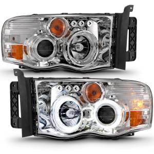 Anzo USA - 111491 | Anzo USA Projector Headlights w/ Halo Chrome Clear (2002-2005 Ram 1500 | 2003-2005 Ram 2500, 3500) - Image 2