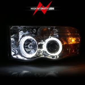 Anzo USA - 111491 | Anzo USA Projector Headlights w/ Halo Chrome Clear (2002-2005 Ram 1500 | 2003-2005 Ram 2500, 3500) - Image 5