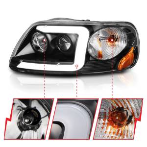 Anzo USA - 111503 | Anzo USA Projector Headlights w/ Light Bar Black Housing (1997-2003 F150 | 1997-2002 Expedition) - Image 2