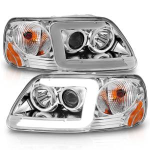 Anzo USA - 111504 | Anzo USA Projector Headlights w/ Light Bar Chrome Housing (1997-2003 F150 | 1997-2002 Expedition) - Image 2