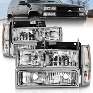 Anzo USA - 111506 | Anzo USA Crystal Headlights Chrome w/ Signal & Side Markers 8pcs (1994-1998 C,K1500 | 1994-2000 C,K2500, 3500 | 1994-1999 Suburban, Tahoe) - Image 5