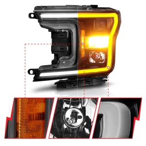 Anzo USA - 111509 | Anzo USA Projector Headlight Plank Style w/ Switchback Black (2018-2020 F150 Pickup) - Image 2