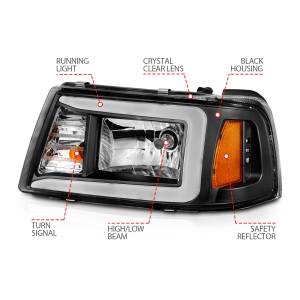 Anzo USA - 111511 | Anzo USA Crystal Headlights w/ Light Bar Black (2001-2011 Ranger) - Image 3