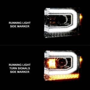 Anzo USA - 111514 | Anzo USA Projector Headlights w/ Light Bar Chrome (2014-2015 Sierra 1500 | 2015-2019 Sierra 2500 HD, 3500 HD) - Image 5