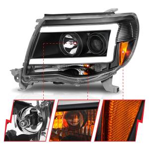 Anzo USA - 111517 | Anzo USA Projector Headlights w/ Light Bar Black (2005-2011 Tacoma) - Image 2