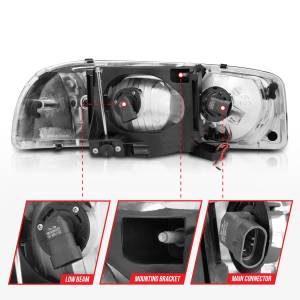 Anzo USA - 111522 | Anzo USA Projector Headlights w/ Light Bar Black (1999-2006 Sierra 1500, 2500, 3500 | 2000-2006 Yukon) - Image 3