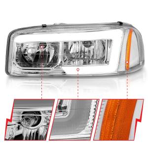 Anzo USA - 111523 | Anzo USA Projector Headlights w/ Light Bar Chrome (1999-2006 Sierra 1500, 2500, 3500 | 2000-2006 Yukon) - Image 2