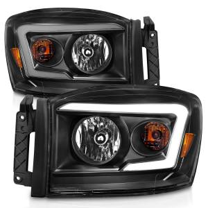 Anzo USA - 111524 | Anzo USA Crystal Headlight W/ Light Bar Black Housing Clear Lens (2006-2008 Ram 1500 | 2006-2009 Ram 2500, 3500) - Image 2