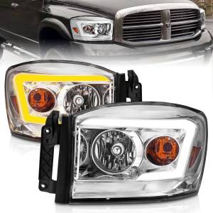Anzo USA - 111527 | Anzo USA Crystal Headlight W/ Light Bar Switchback Chrome Housing Clear Lens (2006-2008 Ram 1500 | 2006-2009 Ram 2500, 3500) - Image 6