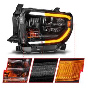 Anzo USA - 111531 | Anzo USA LED Crystal Headlights w/ Switchback Black Housing w/ DRL (2014-2017 Tundra) - Image 2