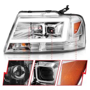 Anzo USA - 111542 | Anzo USA Projector Headlights w/ Light Bar Chrome Housing (2004-2008 F150 | 2006-2008 Mark LT) - Image 2