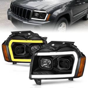 Anzo USA - 111543 | Anzo USA Projector Headlights w/ Light Bar Switchback Black (2005-2007 Grand Cherokee) - Image 6