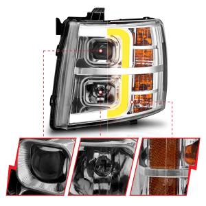 Anzo USA - 111546 | Anzo USA Projector w/ Light Bar Chrome Housing w/ Sequential (2007-2013 Silverado 1500 | 2007-2014 Silverado 2500 HD, 3500 HD) - Image 2