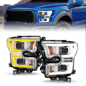 Anzo USA - 111548 | Anzo USA Full Led Projector Headlights w/ Light Bar Switchback Chrome Housing (2015-2017 F150 Pickup) - Image 6