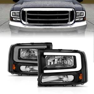 Anzo USA - 111549 | Anzo USA Crystal Headlights w/ Light Bar Black Housing (1999-2004 F250, F350 Super Duty | 2000-2004 Excursion) - Image 6