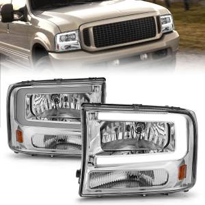 Anzo USA - 111550 | Anzo USA Crystal Headlights w/ Light Bar Chrome Housing (1999-2004 F250, F350 Super Duty | 2000-2004 Excursion) - Image 6