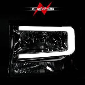 Anzo USA - 111550 | Anzo USA Crystal Headlights w/ Light Bar Chrome Housing (1999-2004 F250, F350 Super Duty | 2000-2004 Excursion) - Image 5