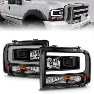 Anzo USA - 111551 | Anzo USA Projector Headlights w/ Light Bar Black Housing (2005-2007 F250, F350 Super Duty | 2005-2005 Excursion) - Image 6